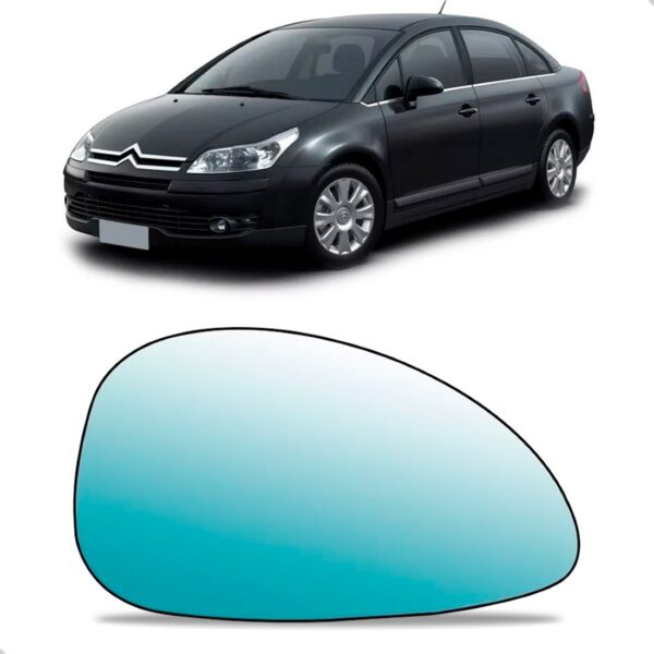 Espelho Base Retrovisor C4 2007 08 09 10  2011 Térmico Azul Lado Direito