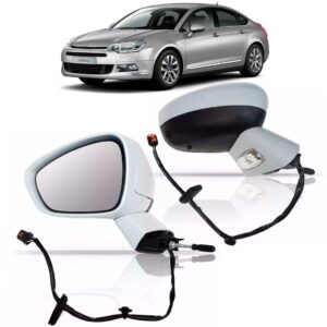 Retrovisor Para Citroen C5 2008 A 2013 Elétrico Lente Prata Lado Direito