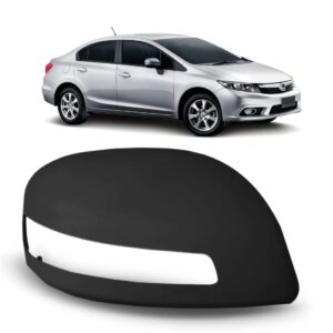 Capa Retrovisor Civic 2012 A 2015 C/ Furo Preto Liso. Lado Direito