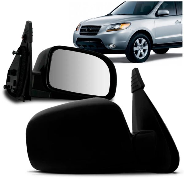 Retrovisor Santa Fé 2007/2010 Elétrico Retrátil Preto Oferta Lado Direito