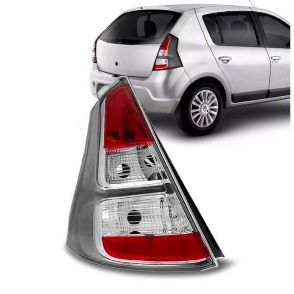 Lanterna Traseira Renault Sandero 2012 2013 2014 Borda Cinza Lado Esquerdo
