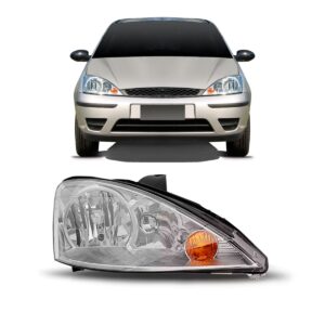 Farol Focus Eletrico/manual 2004 A 2008 Cromado 1ª Linha - Direito/passageiro