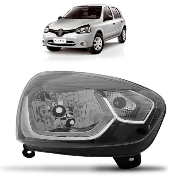Farol Clio 2013 2014 2015 2016 Manual Máscara Negra 1ª Linha Direito/passageiro