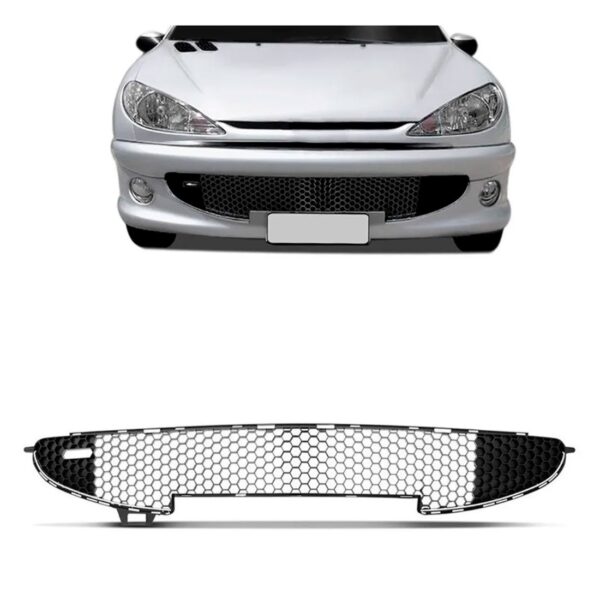 Grade Central Peugeot 206 2004 2005 A 2010 C/friso 1a Linha Cinza