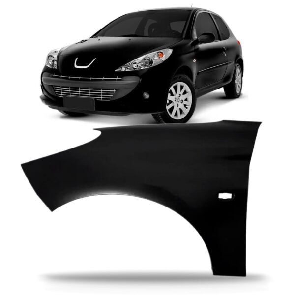 Paralama Peugeot 207 2009 A 2013 C Furo Pisca S Furo Moldura Lado Esquerdo