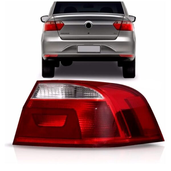 Lanterna Traseira Voyage 2013 A 2016 Bicolor Borda Cromada Lado Direito