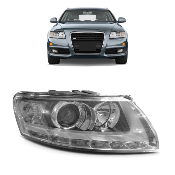 Farol Para Audi A6 2009 A 2011 Elétrico C/ Led Entrada Xênon Lado Direito