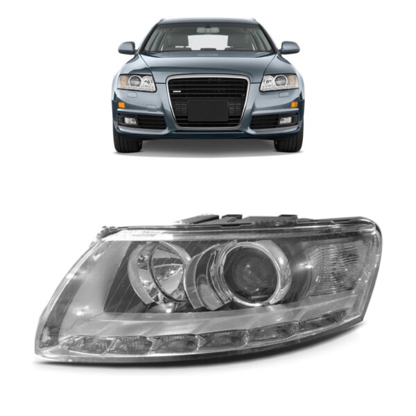 Farol Para Audi A6 2009 A 2011 Elétrico C/ Led Entrada Xênon Lado Esquerdo