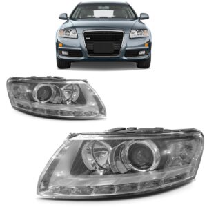 Farol Para Audi A6 2009 A 2011 Elétrico C/ Led Entrada Xênon Lado Esquerdo