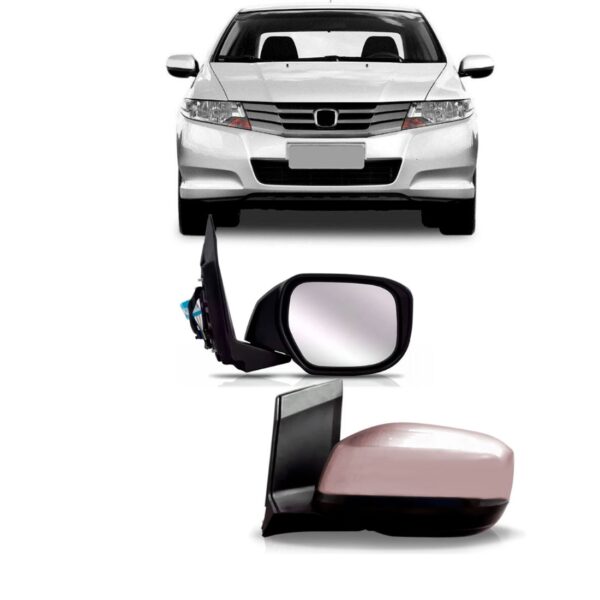 Retrovisor City 2010 A 2014 Eletrico Sem Sinaleira Lado Esquerdo