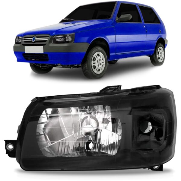 Farol Uno 2004 05 06 07 08 09 2010 Fumê Cupula Cromado Lado Esquerdo