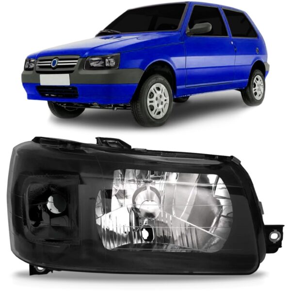 Farol Uno 2004 05 06 07 08 09 2010 Fumê Cupula Cromado Lado Direito