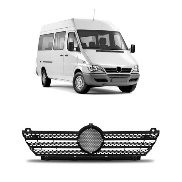 Tela Frontal Radiador Sprinter 03/11 Preta S/friso S/emblema
