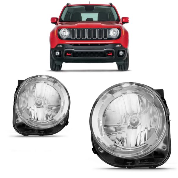 Farol Para Jeep Renagade 2015 A 2018 Eletrico Sem Projetor Lado Esquerdo