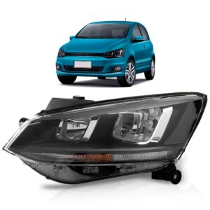 Farol Fox Spacefox Crossfox 15 16 17 18 Friso Preto 1ª Linha Esquerdo/motorista