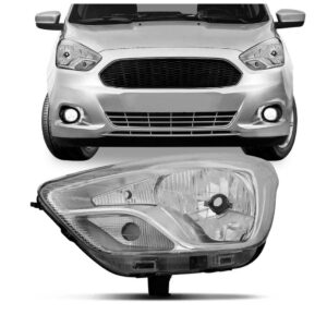 Farol Para Ford Ka 15 16 2017 2018 Cromado Manual 1ª Linha Esquerdo/motorista