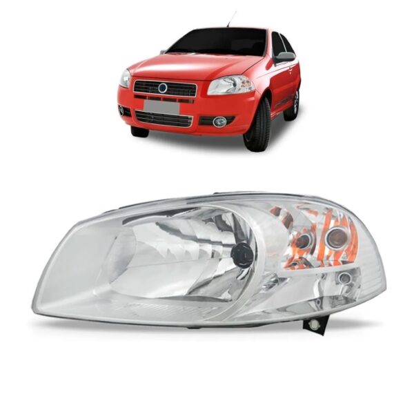 Farol Palio 08/12 Strada 14/16 Manual Reto Cromado 1ª Linha - Esquerdo/motorista