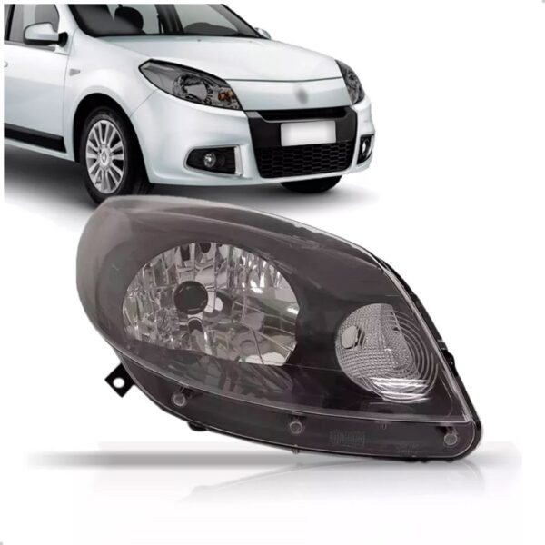 Farol Sandero 2011 2012 2013 2014 Mascara Cinza 1ª Linha Direito/passageiro