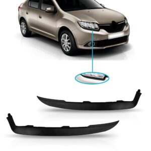 Par Moldura Friso Farol Sandero E Stepway 15/19 Logan 14/19 Preto
