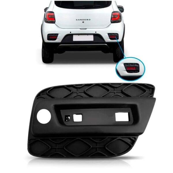 Moldura Parachoque Traseiro Sandero Stepway 2015 2016. Lado Esquerdo