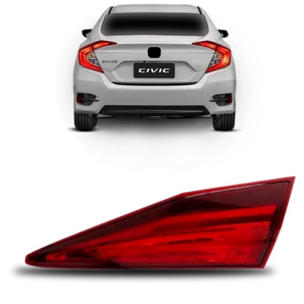 Lanterna Mala Para Civic G10 Led 2021 2020 19 18 17 1ª Linha - Direito/passageiro - Vermelho
