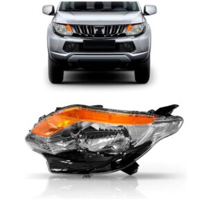 Farol Triton 17 18 Com Sinaleira Ambar Manual Mascara Negra Lado Esquerdo