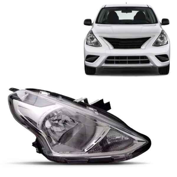 Farol Versa 2016 2017 2018 Manual Cromado 1ª Linha Direito/passageiro