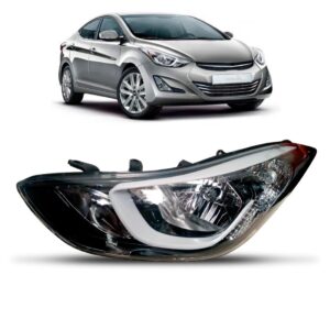 Farol Elantra 2015 A 2016 Eletrico Com Motor 1ª Linha - Esquerdo/motorista