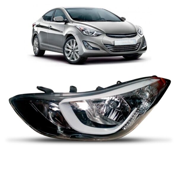 Farol Elantra 2015 A 2016 Eletrico Com Motor 1ª Linha - Esquerdo/motorista