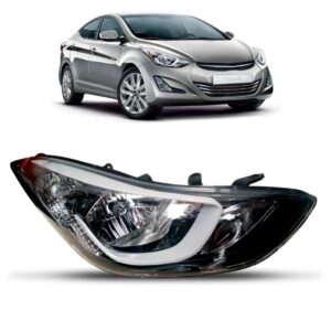 Farol Elantra 2015 A 2016 Eletrico Com Motor 1ª Linha - Direito/passageiro