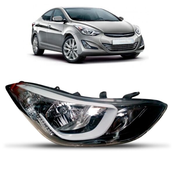 Farol Elantra 2015 A 2016 Eletrico Com Motor 1ª Linha - Direito/passageiro