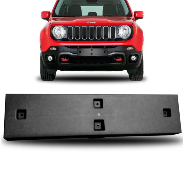 Suporte De Placa Jeep Renegade 2015 2016 2017 2018 Preto