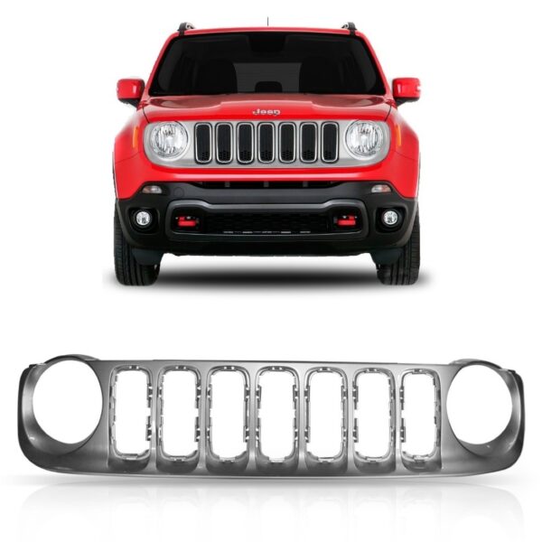 Grade Radiador Para Jeep Renegade 2015 2016 2017 1a Linha Cromada