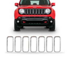Moldura Grade Radiador Renegade 2015 A 2017 Cromada 7pçs Cromado