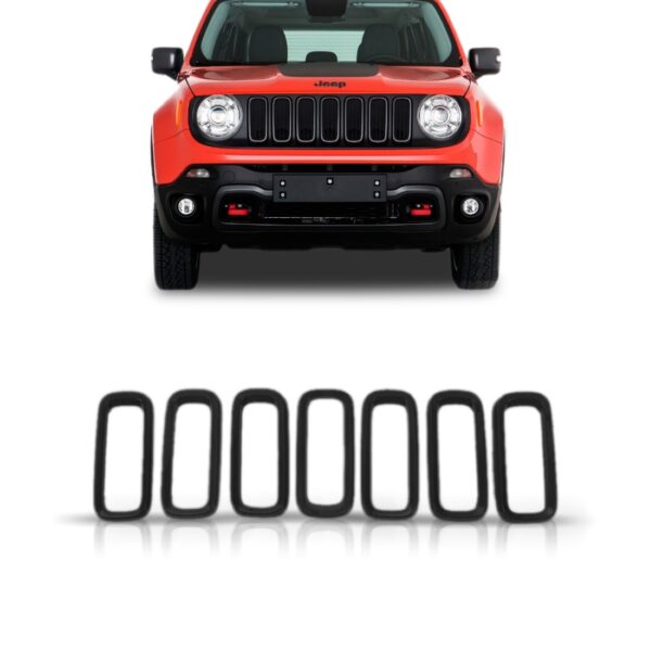 Friso Moldura Grade Jeep Renegade Frontal Preto Preto