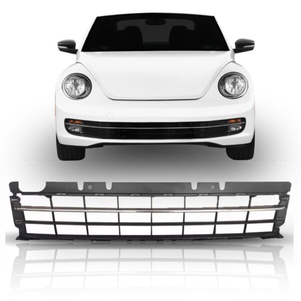 Tela Frontal Parachoque Fusca 2013 14 15 2016 Friso Cromado Preto