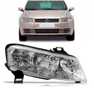Farol Stilo 2001/2007 Moldura Cromada S/ Auxiliar Elétrico Lado Direito