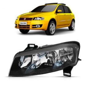 Farol Stilo 01 A 07 Com Moldura Fumê Sem Auxiliar Elétrico Lado Esquerdo