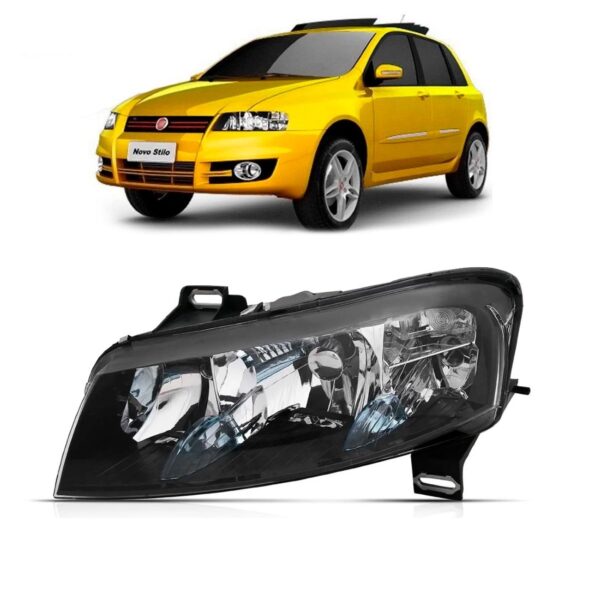 Farol Stilo 01 A 07 Com Moldura Fumê Sem Auxiliar Elétrico Lado Esquerdo