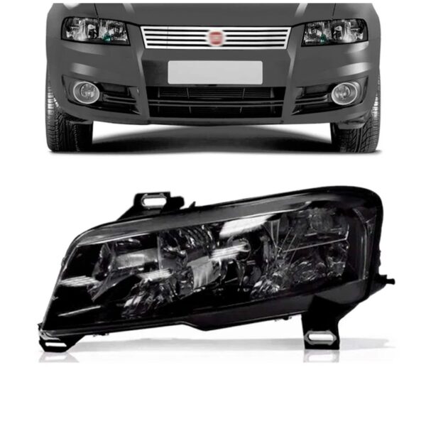 Farol Stilo 01 A 07 C/ Moldura Fumê C/ Auxiliar Elétrico Lado Esquerdo