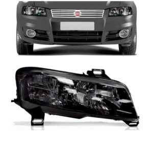 Farol Stilo 01 A 07 C/ Moldura Fumê C/ Auxiliar Elétrico Lado Direito