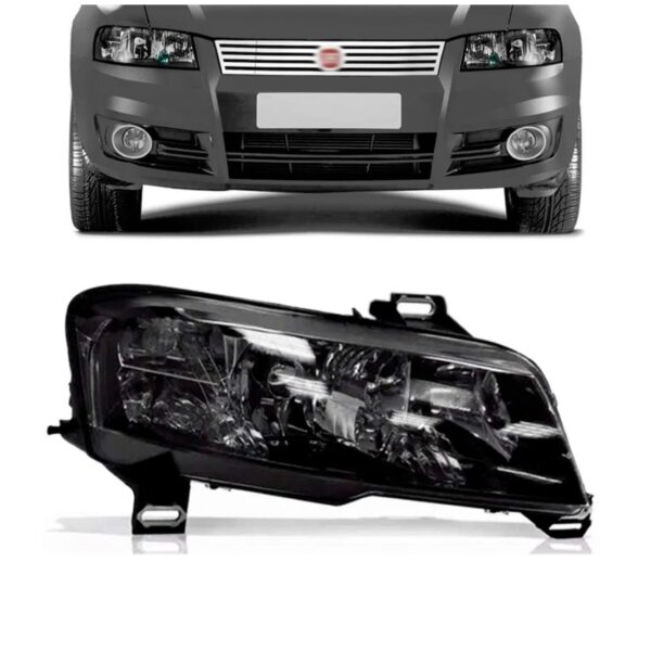 Farol Stilo 01 A 07 C/ Moldura Fumê C/ Auxiliar Elétrico Lado Direito