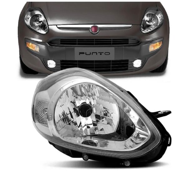 Farol Punto 2012 2013 2014 2015 2016 Cromado 1ª Linha Direito/passageiro