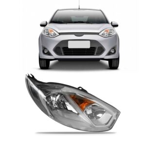 Farol Fiesta 2010 2011 2012 Cromado Com Pisca Âmbar 1ª Linha Direito/passageiro