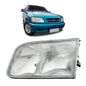 Farol S10 1996 1998 1999 Com Suporte Lente Acrílico 1ª Linha - Esquerdo/motorista