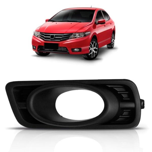 Moldura Milha Para Honda City 2012 2013 2014 Com Furo Lado Esquerdo