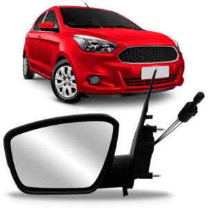 Retrovisor Ka 2015 A 2018 Com Controle Com Ressalto Primer Lado Esquerdo