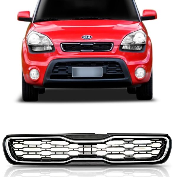 Grade Radiador Kia Soul 2012 2013 2014 Com Friso 1a Linha Preto