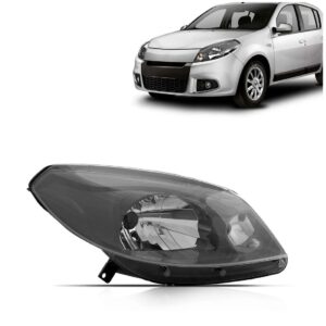 Farol Sandero 2012 2013 2014 Manual Máscara Cinza C/garantia Lado Direito