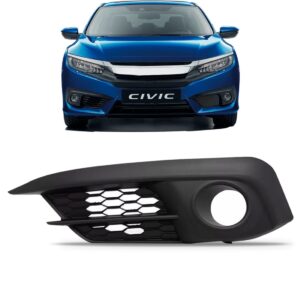 Moldura Milha Para Honda Civic 2017 2018 A 2019 Com Furo Lado Esquerdo